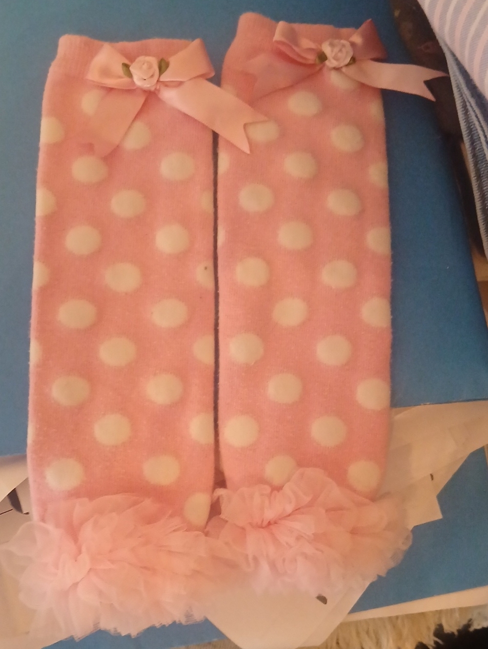 Pink Polka Dot Ruffle Leg Warmers for Kids